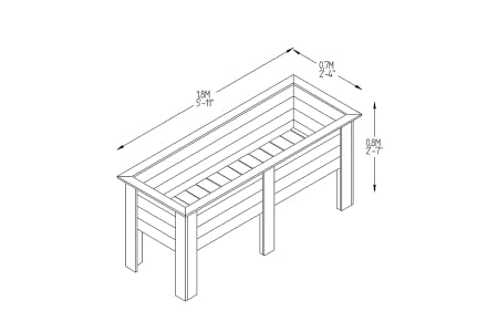 Deep Root Planter Pressure Treated - 800 x 1800 x 700mm