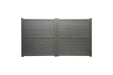 Driveway Gate - Dartmoor Double Swing Flat Top - Grey with Horizontal Solid Infill
