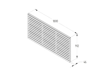 Fence Panel - Forest Garden Pressure Treated Contemporary Single Slatted - 6ft x 3ft