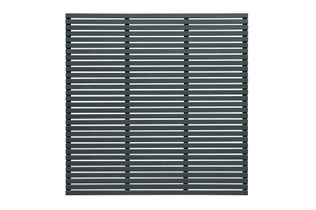 Fence Panel - Grey Painted Contemporary Single Slatted - 6ft x 6ft