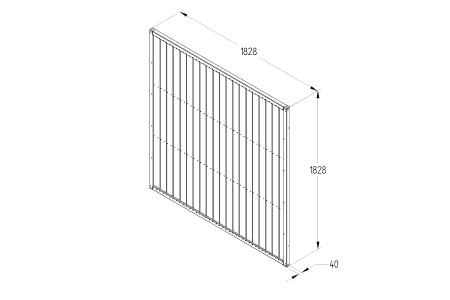 Fence Panel -  Pressure Treated Vertical Tongue and Groove  - 6ft x 6ft