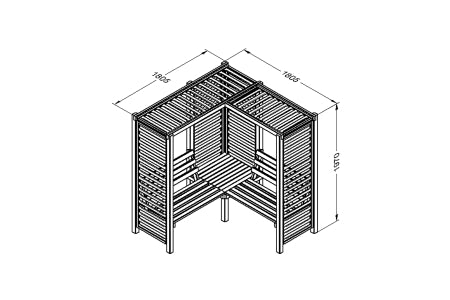 Firenze Corner Arbour - Pressure Treated