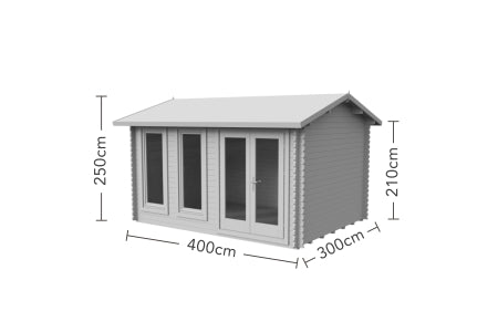 Chiltern Log Cabin Double Glaze and Underlay - 4 x 3m