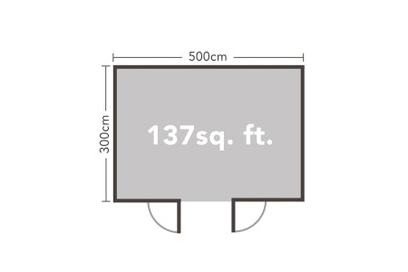 Elmley Pent Log Cabin No Underlay - 5 x 3m