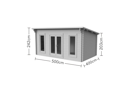 Mendip Pent Log Cabin No Underlay - 5 x 4m