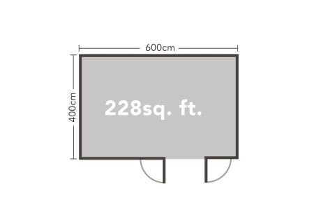 Wolverley Log Cabin No Underlay - 6 x 4m