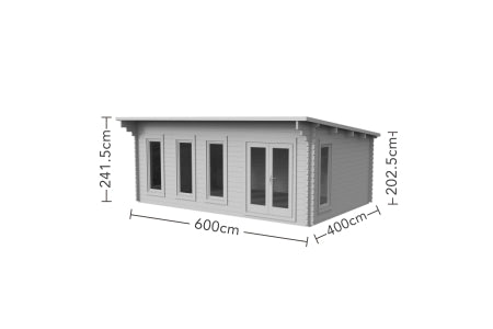 Wolverley Log Cabin No Underlay - 6 x 4m