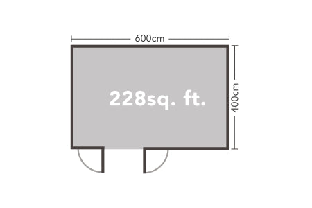 Blakedown Log Cabin and Felt Shingles -  6 x 4m