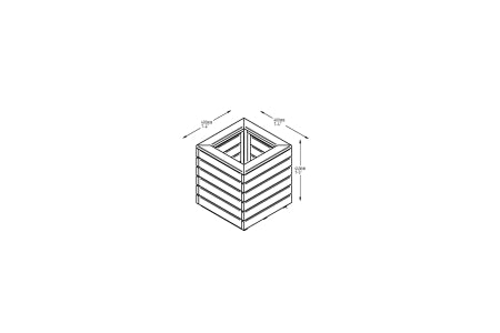 Linear Square Planter - 440 x 400 x 400mm