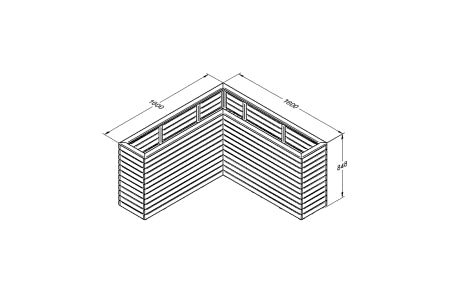 Linear Corner Planter - 850 x 1600 x 1600mm