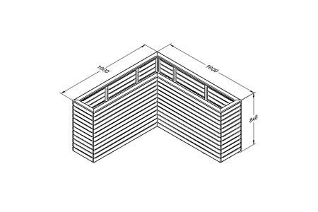 Linear Corner Planter - 850 x 1600 x 1600mm