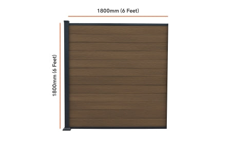 Composite Fence Kit - Piranha Brown Cedar - 6ft Bolt-Down