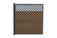 Composite Fence Kit - Piranha Brown Cedar With Diagonal Trellis - 6ft Bolt-Down