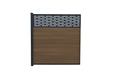 Composite Fence Kit - Piranha Brown Cedar - 6ft In Ground - 6ft With Horizontal Trellis