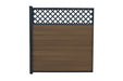 Composite Fence Kit - Piranha - Brown Cedar - 6ft in Ground  6ft Incl Diagonal Trellis