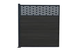 Composite Fence Kit - Piranha Black Carbon - 6ft Bolt-Down - 6ft With Horizontal Trellis
