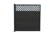 Composite Fence Kit - 6ft Bolt-Down -  Piranha Black Carbon With Diagonal Trellis - 6ft
