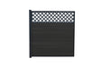 Composite Fence Kit - 6ft In Ground - Piranha Black Carbon - 6ft Incl Diagonal Trellis