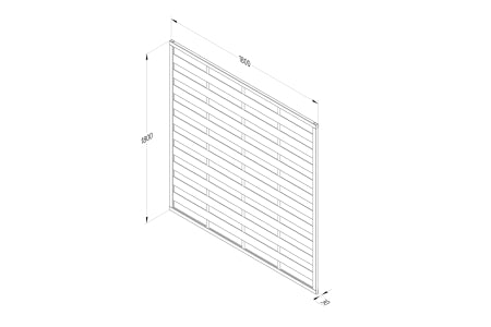 Fence Panel - Pressure Treated Decorative Flat Top - 1.83m x 1.83m