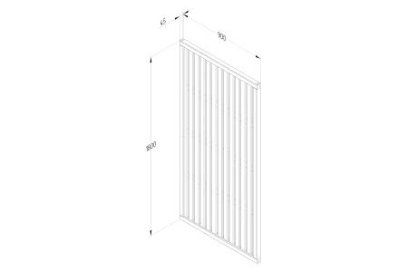 Vertical Slatted Screen - 180 x 90cm