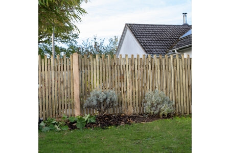 Fence Panel - Pressure Treated Contemporary Picket Fence - 6ft x 3ft