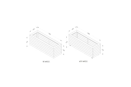 Linear Planter - Long with Wheels