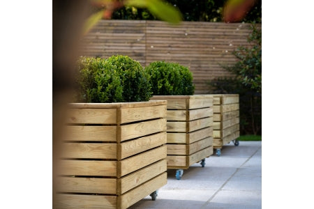 Linear Planter - Double with Wheels