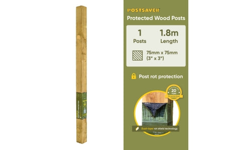 Postsaver Rot Protected UC4 Fence Post - 75 x 75mm x 2.4m
