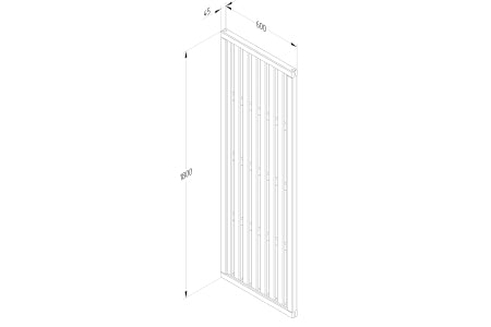 Pressure Treated Vertical Slatted Screen - 1.8m x 0.6m