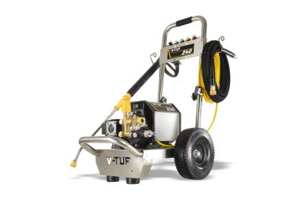 V-TUF 240T - 240V Compact, Industrial, Mobile Electric Pressure Washer - 1450psi, 100Bar, 12L/min