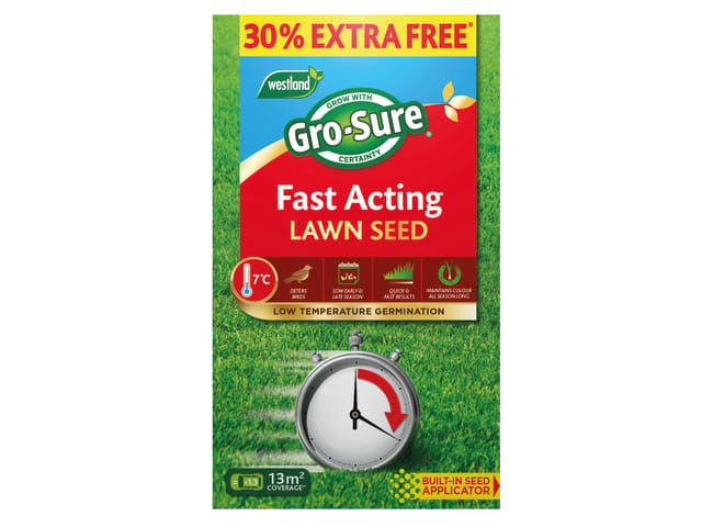 Gro-Sure Fast Acting Lawn Seed 10m² + 30%