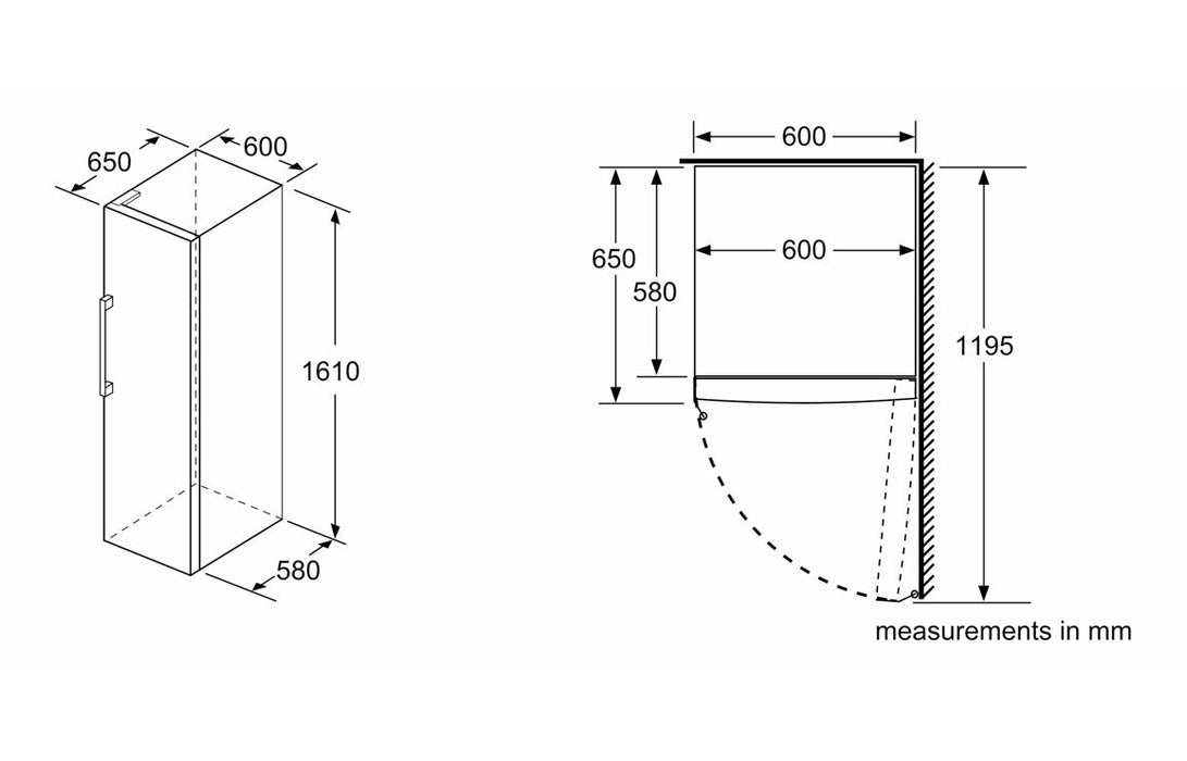 Bosch Series 2 GSN29VWEVG F/S NoFrost Tall Freezer - White