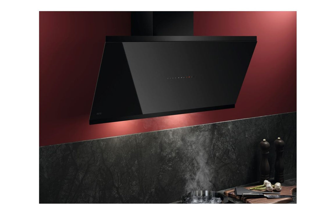AEG GV77D91SB 90cm Angled Chimney Hood - Black