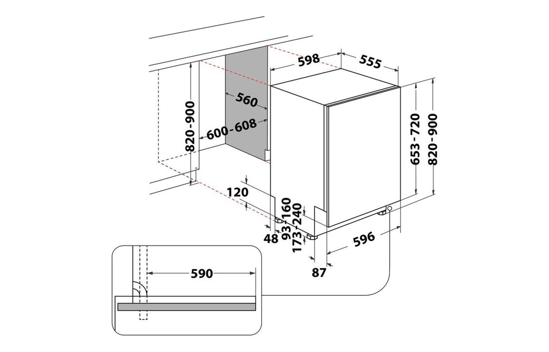 Hotpoint H2I HD526 B UK F/I 14 Place Dishwasher