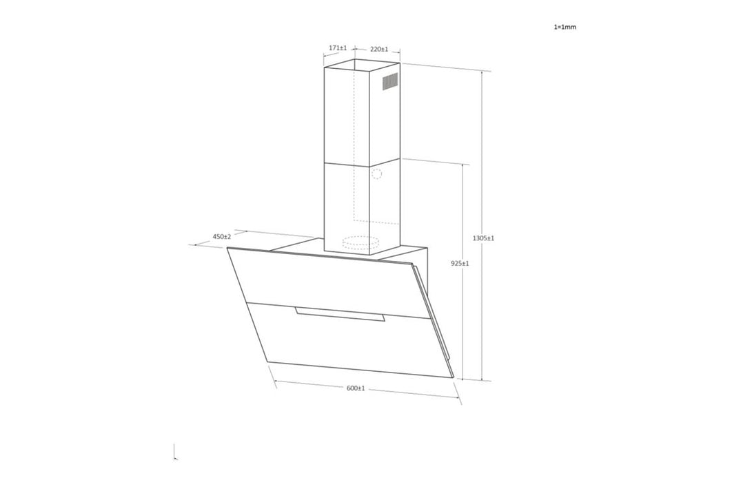 Haier HADG6CBS4BWIFI 60cm Chimney Hood - Black Glass