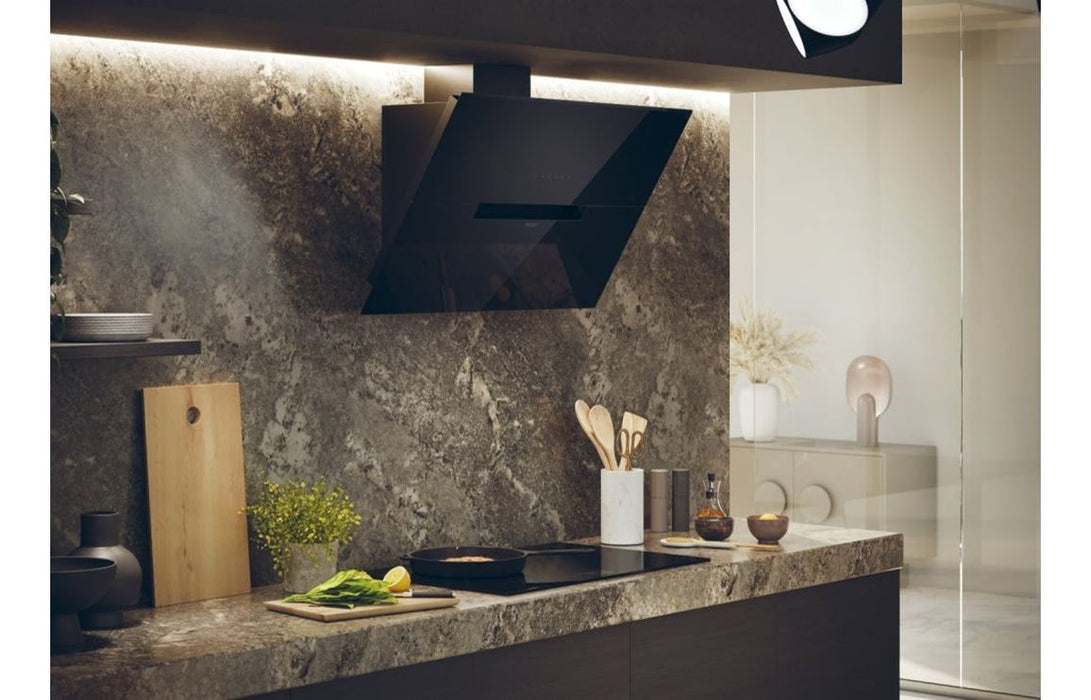 Haier HADG9CBS4BWIFI 90cm Chimney Hood - Black Glass