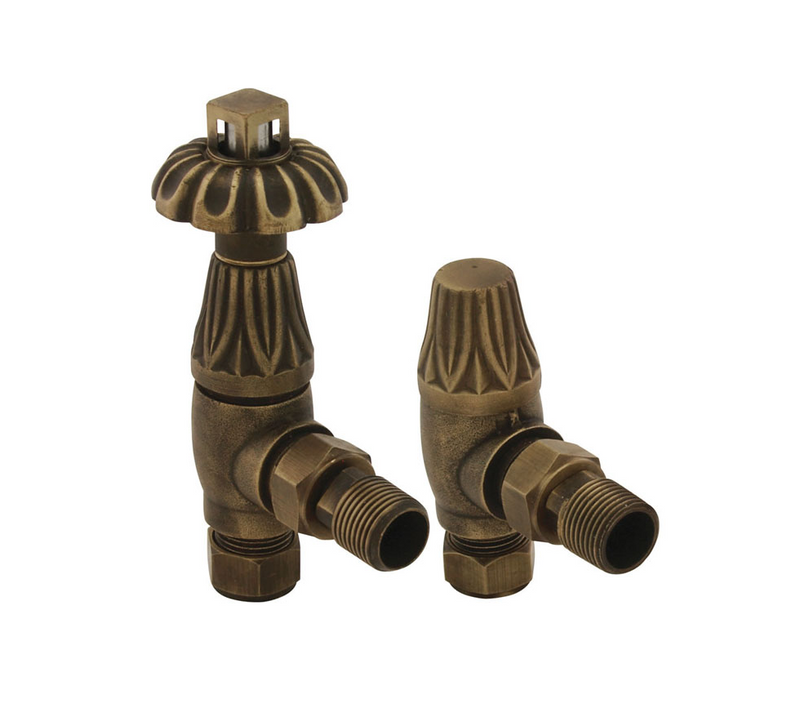 Carron Crocus Thermostatic Valve- Unlacquered Antiqued Brass