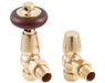 Carron Angled Kingsgrove Thermostatic Radiator Valve- Lacquered Brass