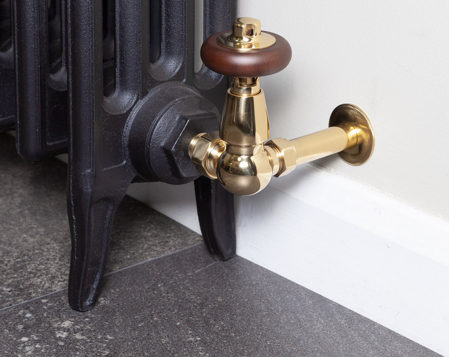 Carron Corner Kingsgrove Thermostatic Radiator Valve- Lacquered Brass