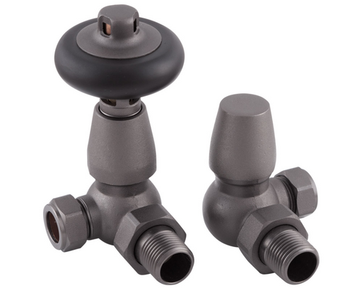 Carron Corner Kingsgrove Thermostatic Radiator Valve- Pewter Finish