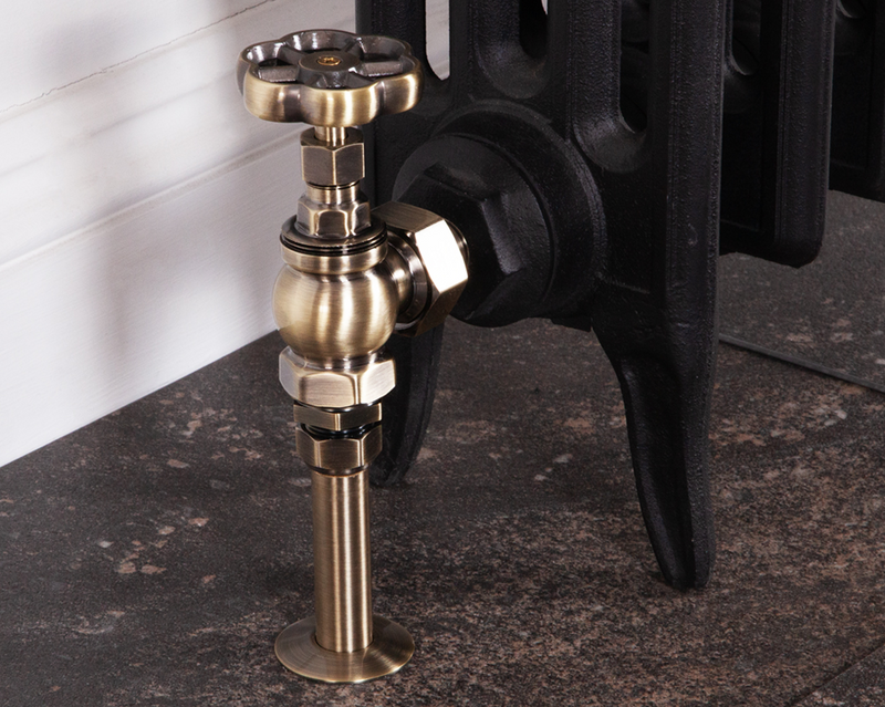 Carron Angled Daisy Wheel Manual Valve- Lacquered Antique Brass