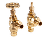 Carron Angled Daisy Wheel Manual Valve- Lacquered Brass