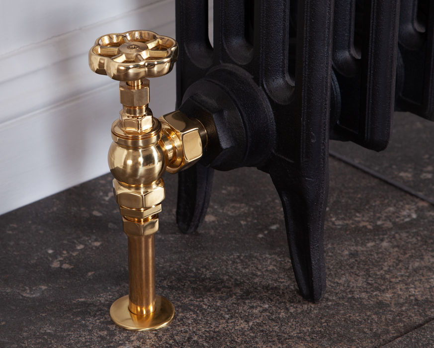 Carron Angled Daisy Wheel Manual Valve- Lacquered Brass