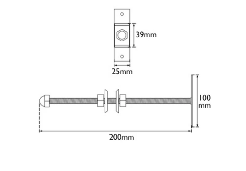 Carron Stainless Steel Wall Stay 200mm