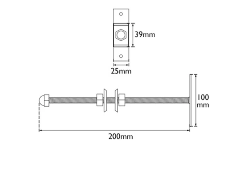 Carron Stainless Steel Wall Stay 200mm
