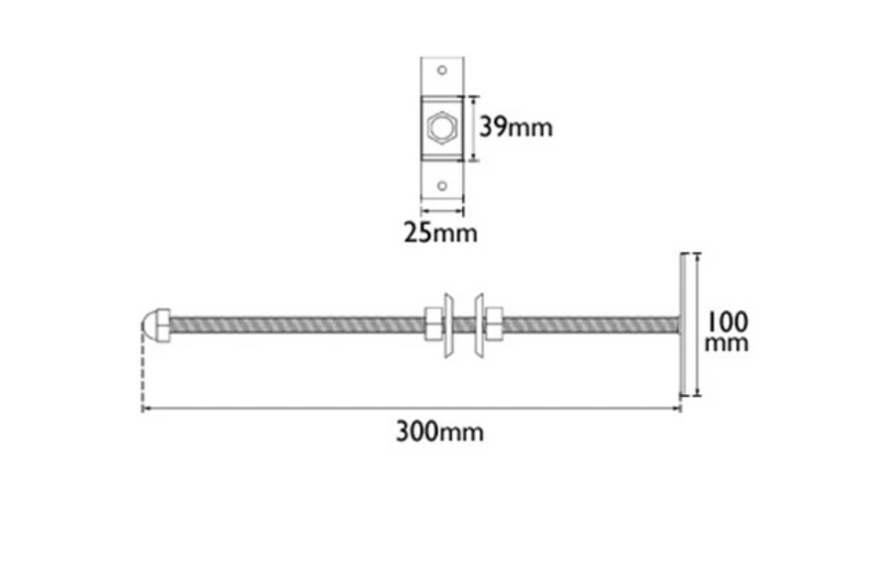 Carron Stainless Steel Wall Stay 300mm