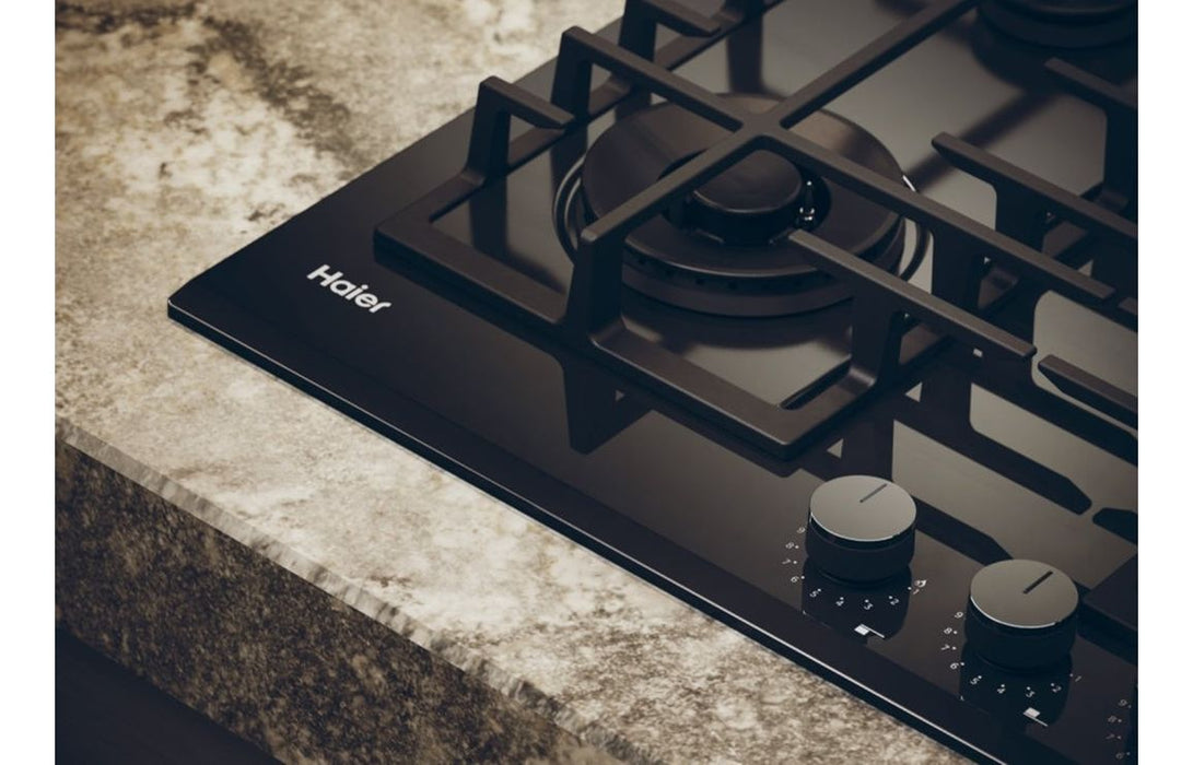 Haier HAVG6BF4TBPB 60cm Gas on Glass Hob - Black
