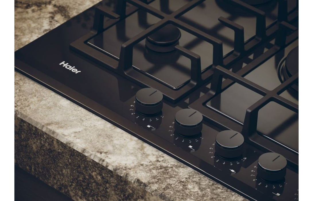 Haier HAVG75TBBP 75cm Gas on Glass Hob - Black