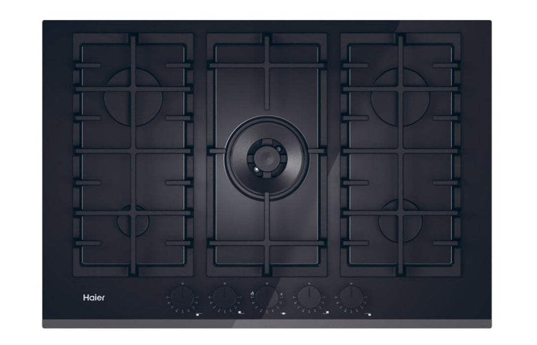 Haier HAVG75TBBP 75cm Gas on Glass Hob - Black