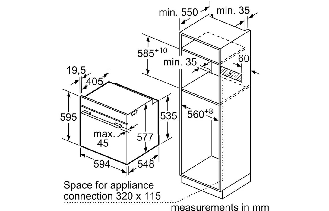 Bosch Series 8 HBG7764B1B Single Pyrolytic Oven - Black